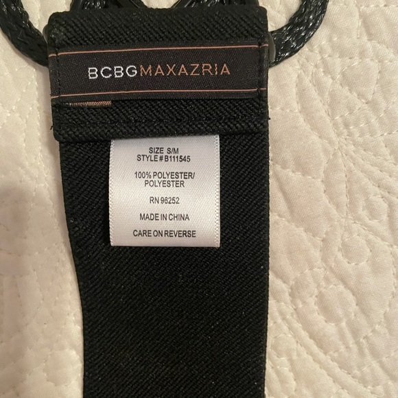 Bcbgmaxazria black stretchy belt w/ woven accent - Picture 5 of 5
